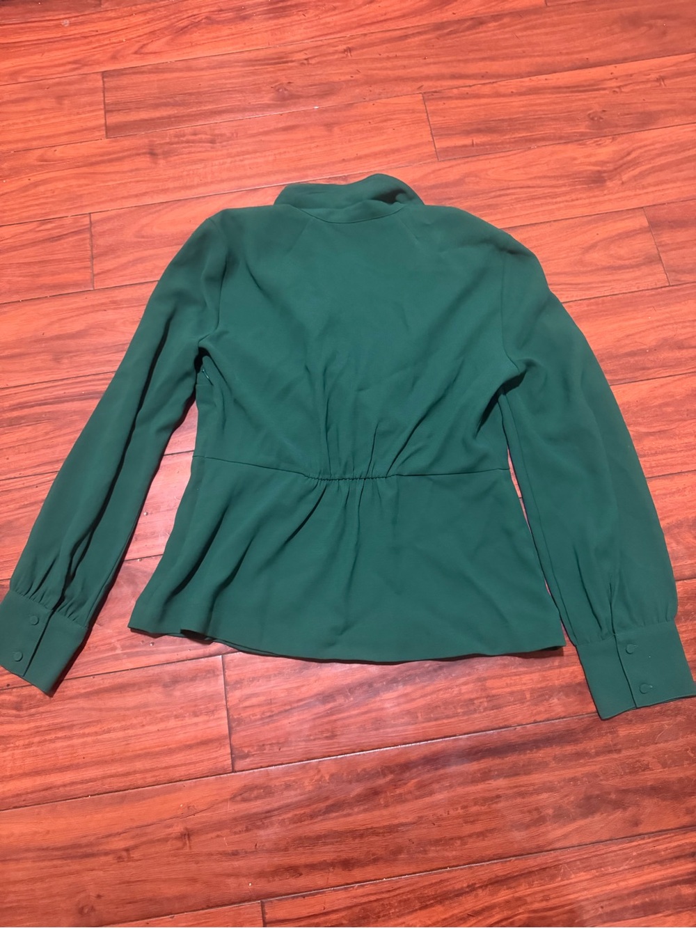 J. Crew Emerald Green Wrap Blouse - Picture 9 of 10